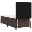 vidaXL Boxrugós ágy fejtámlával Sötét Barna 100 x 200 cm szövet