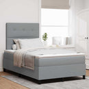 vidaXL Boxrugós ágy fejtámlával Világosszürke 120 x 190 cm szövet