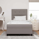vidaXL Boxrugós ágy matracmal fejtámlával Tópszínű 120 x 190 cm szövet