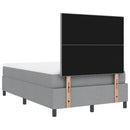 vidaXL Boxrugós ágy fejtámlával Világosszürke 120 x 200 cm szövet