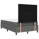vidaXL Boxrugós ágy fejtámlával Sötétszürke 120 x 200 cm szövet
