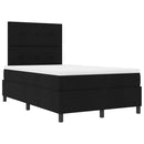 vidaXL Boxrugós ágy fejtámlával Fekete 120 x 200 cm szövet