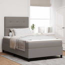 vidaXL Boxrugós ágy matracmal fejtámlával Tópszínű 120 x 200 cm szövet