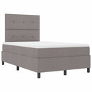 vidaXL Boxrugós ágy matracmal fejtámlával Tópszínű 120 x 200 cm szövet