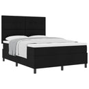 vidaXL Boxrugós ágy fejtámlával Fekete 140 x 190 cm szövet