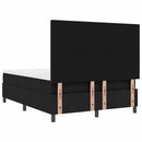 vidaXL Boxrugós ágy fejtámlával Fekete 140 x 190 cm szövet