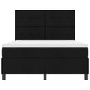 vidaXL Boxrugós ágy fejtámlával Fekete 140 x 190 cm szövet