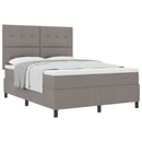 vidaXL Boxrugós ágy matracmal fejtámlával Tópszínű 140 x 190 cm szövet