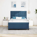 vidaXL Boxrugós ágy matracmal fejtámlával Kék 140 x 200 cm szövet