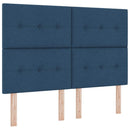 vidaXL Boxrugós ágy matracmal fejtámlával Kék 140 x 200 cm szövet