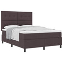 vidaXL Boxrugós ágy fejtámlával Sötét Barna 160 x 200 cm szövet