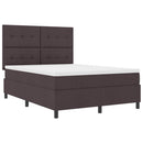 vidaXL Boxrugós ágy fejtámlával Sötét Barna 160 x 200 cm szövet