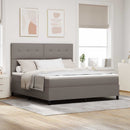 vidaXL Boxrugós ágy matracmal fejtámlával Tópszínű 180 x 200 cm szövet