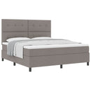 vidaXL Boxrugós ágy matracmal fejtámlával Tópszínű 180 x 200 cm szövet