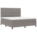 vidaXL Boxrugós ágy matracmal fejtámlával Tópszínű 180 x 200 cm szövet