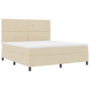 vidaXL Boxrugós ágy fejtámlával Krém 180 x 200 cm szövet