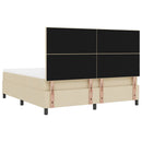 vidaXL Boxrugós ágy fejtámlával Krém 180 x 200 cm szövet