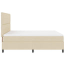 vidaXL Boxrugós ágy fejtámlával Krém 180 x 200 cm szövet
