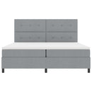 vidaXL Boxrugós ágy fejtámlával Világosszürke 200 x 200 cm szövet