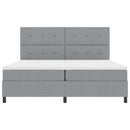 vidaXL Boxrugós ágy matracmal Világosszürke 200 x 200 cm szövet