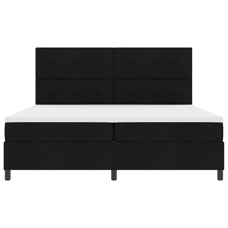 vidaXL Boxrugós ágy matracmal fejtámlával Fekete 200 x 200 cm szövet