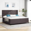 vidaXL Boxrugós ágy fejtámlával Sötét Barna 200 x 200 cm szövet
