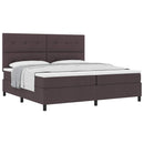 vidaXL Boxrugós ágy fejtámlával Sötét Barna 200 x 200 cm szövet