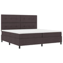 vidaXL Boxrugós ágy fejtámlával Sötét Barna 200 x 200 cm szövet
