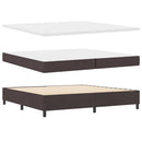 vidaXL Boxrugós ágy fejtámlával Sötét Barna 200 x 200 cm szövet