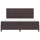 vidaXL Boxrugós ágy fejtámlával Sötét Barna 200 x 200 cm szövet