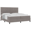 vidaXL Boxrugós ágy fejtámlával Tópszínű 200 x 200 cm szövet