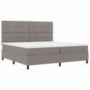 vidaXL Boxrugós ágy fejtámlával Tópszínű 200 x 200 cm szövet