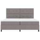 vidaXL Boxrugós ágy fejtámlával Tópszínű 200 x 200 cm szövet