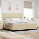 vidaXL Boxrugós ágy fejtámlával Krém 200 x 200 cm szövet
