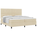 vidaXL Boxrugós ágy fejtámlával Krém 200 x 200 cm szövet
