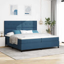 vidaXL Boxrugós ágy fejtámlával Kék 200 x 200 cm szövet