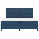 vidaXL Boxrugós ágy fejtámlával Kék 200 x 200 cm szövet