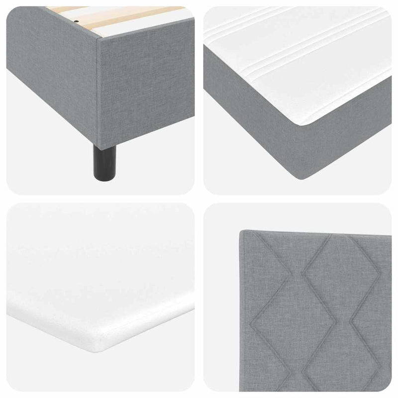 vidaXL Boxrugós ágy matracmal Világosszürke 80 x 200 cm szövet