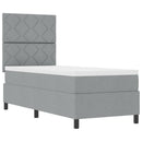 vidaXL Boxrugós ágy fejtámlával Világosszürke 80 x 200 cm szövet