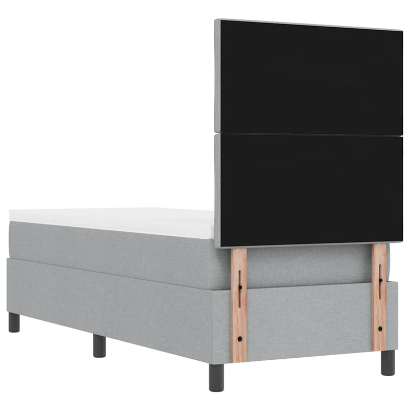 vidaXL Boxrugós ágy matracmal Világosszürke 80 x 200 cm szövet