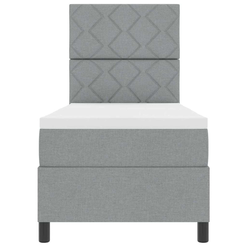 vidaXL Boxrugós ágy matracmal Világosszürke 80 x 200 cm szövet
