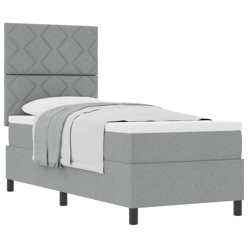 vidaXL Boxrugós ágy matracmal Világosszürke 80 x 200 cm szövet