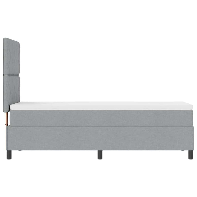 vidaXL Boxrugós ágy matracmal Világosszürke 80 x 200 cm szövet