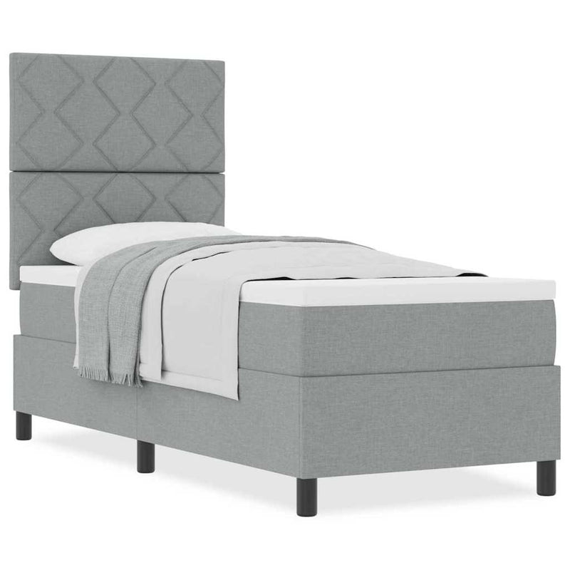 vidaXL Boxrugós ágy matracmal Világosszürke 80 x 200 cm szövet
