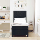 vidaXL Boxrugós ágy fejtámlával Fekete 80 x 200 cm szövet