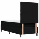 vidaXL Boxrugós ágy fejtámlával Fekete 80 x 200 cm szövet