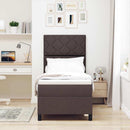 vidaXL Boxrugós ágy fejtámlával Sötét Barna 80 x 200 cm szövet