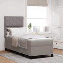 vidaXL Boxrugós ágy matracmal fejtámlával Tópszínű 80 x 200 cm szövet