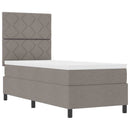 vidaXL Boxrugós ágy matracmal fejtámlával Tópszínű 80 x 200 cm szövet