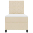 vidaXL Boxrugós ágy matracmal fejtámlával Krém 80 x 200 cm szövet